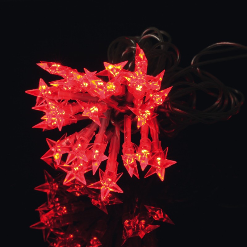 Guirlande Lumineuse Étoiles Souples 60 LED Rouge 8 Fonctions