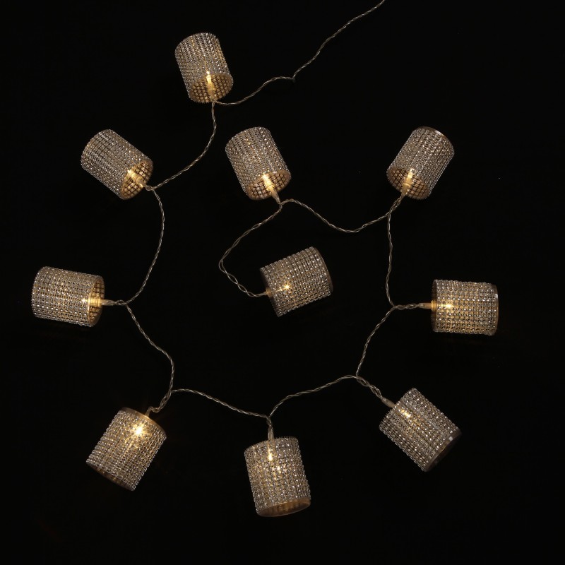 Guirlande Lumineuse Intérieure Tube Strass Argent 10 LED