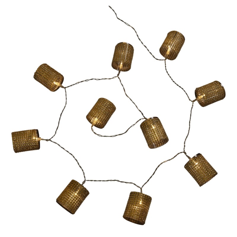 Guirlande Lumineuse Intérieure Tube Strass Or 10 LED