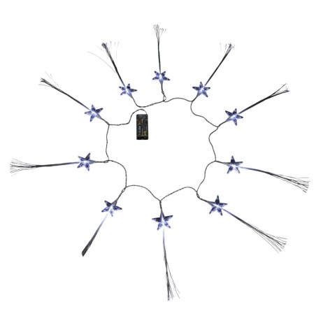 Guirlande Lumineuse LED Étoiles Fibre Optique 10 LED Blanc