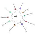 Guirlande Lumineuse LED Étoiles Fibre Optique 10 LED Multicolores