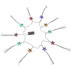 Guirlande Lumineuse LED Étoiles Fibre Optique 10 LED Multicolores