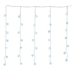 Rideau de Boules Lumineuses 35 LED Blanc Fixe