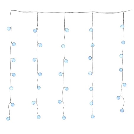 Rideau de Boules Lumineuses 35 LED Blanc Fixe