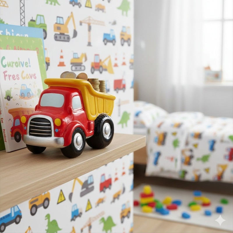 Tirelire en céramique Camion de chantier