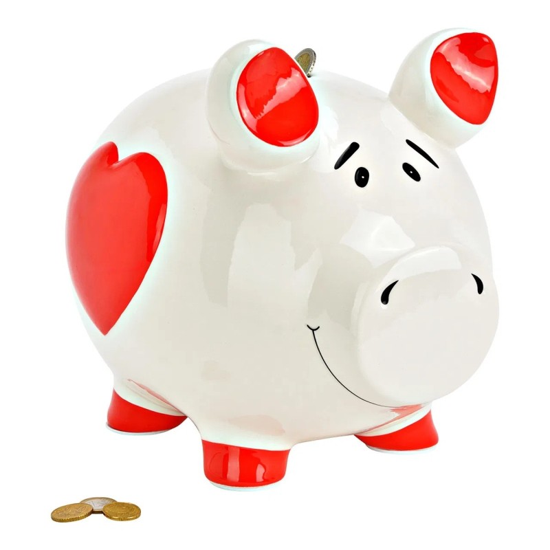 Tirelire géante en céramique cochon coeur