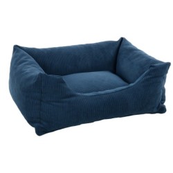 Coussin panier côtelé Rectangle Bleu 65x50x20cm