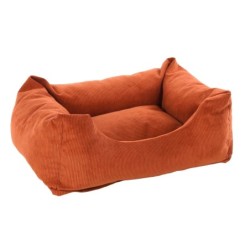 Coussin panier côtelé Rectangle Cognac 65x50x20cm