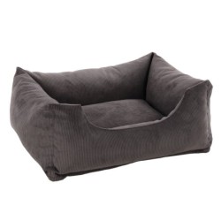 Coussin panier côtelé Rectangle Gris 65x50x20cm