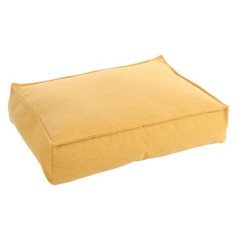 Coussin panier en textile 100 x 70 x 18 cm Jaune