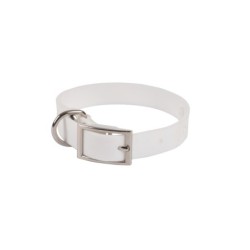 Collier chien silicone blanc S