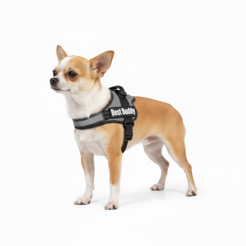 Harnais réglable pour chien Pluto noir XXS