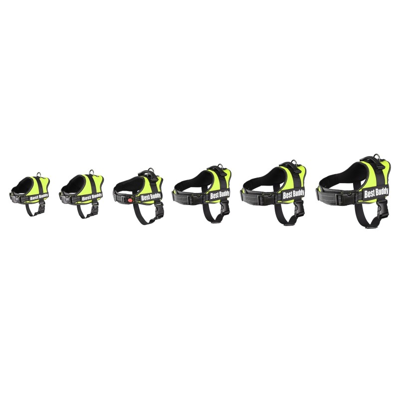 Harnais réglable pour chien Pluto vert fluo XS