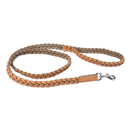 Laisse en cuir tressé naturel 120 cm pour chien