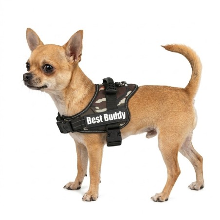 Harnais réglable pour chien Pluto vert camouflage jungle XXL