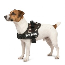 Harnais réglable pour chien Pluto vert camouflage jungle S