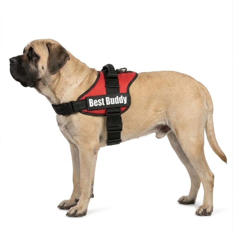 Harnais réglable pour chien Pluto rouge XL