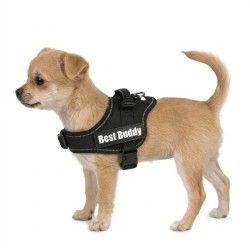 Harnais réglable pour chien Pluto noir XXS