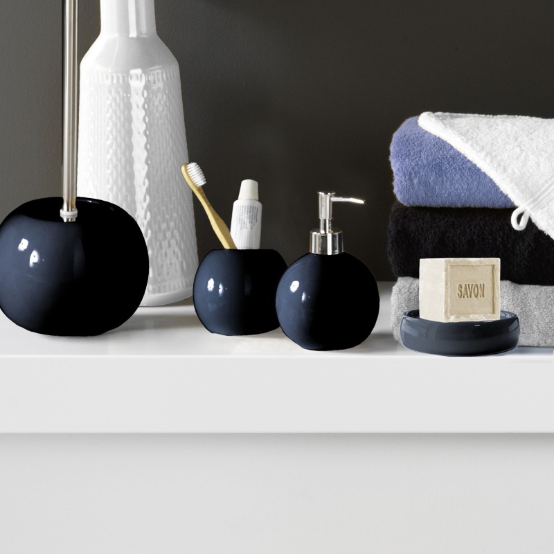 Porte savon en ceramique 3.5 x 10 cm Bulleas indigo