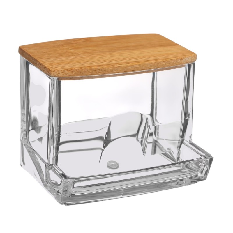 Pot a coton tige 9 x 8 x 7 cm transparent