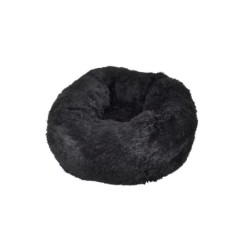 Coussin rond chat ou chien 25 x 55 cm fluffy noir