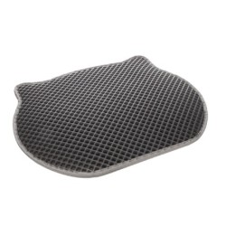 Tapis de litière pour chat 40 x 50 cm Tete de chat gris