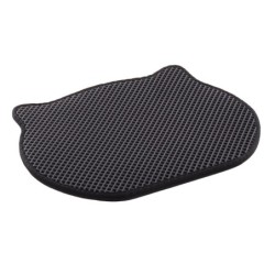 Tapis de litière pour chat 40 x 50 cm Tete de chat noir