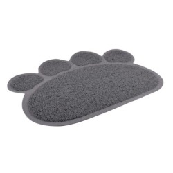 Tapis de litière pour chat 45 x 60 cm Patte de chat gris
