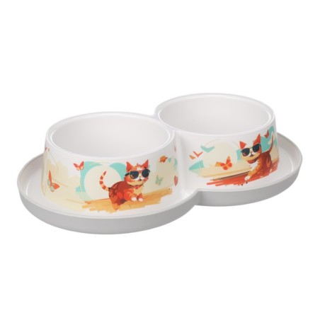 Double gamelle Chat au soleil