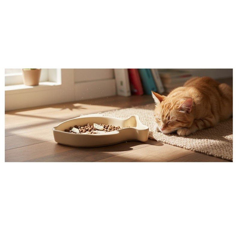 Gamelle pour chat 17 cm Fishie beige