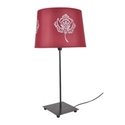 Lampe metal Fleur Rose