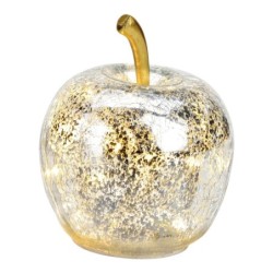 Lampe Pomme lumineuse 10 Led Argent 11 x 12 x 11 cm