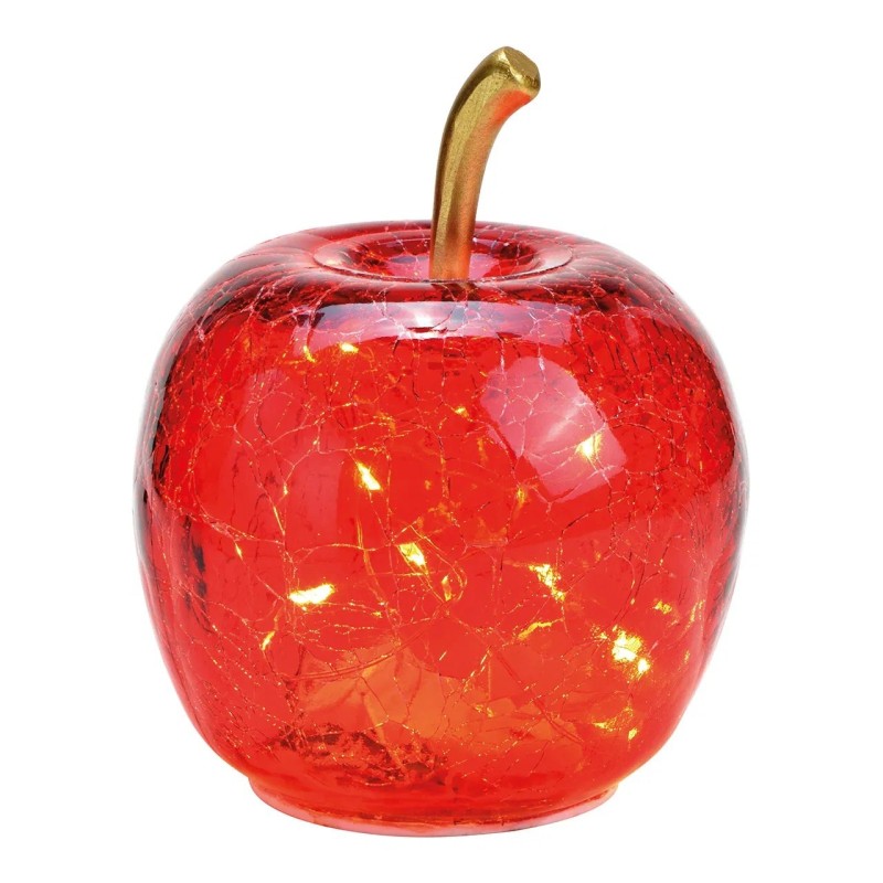 Lampe Pomme lumineuse 10 Led rouge 11 x 12 x 11 cm