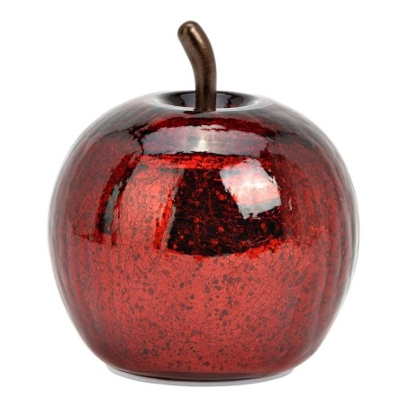 Lampe Pomme lumineuse 10 Led rouge métallisé 11 x 12 x 11 cm