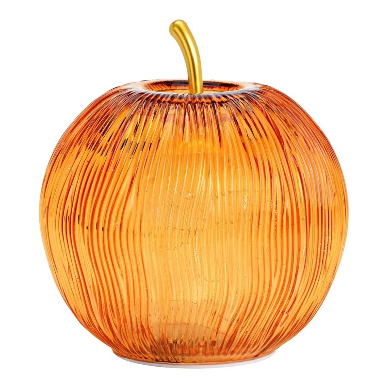 Lampe Pomme lumineuse 15 Led Orange 16x17x16cm