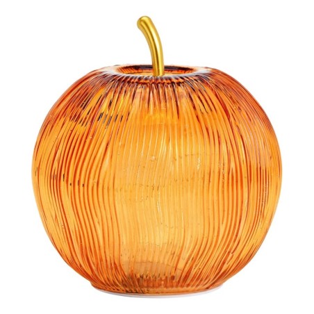 Lampe Pomme lumineuse 15 Led Orange 16x17x16cm