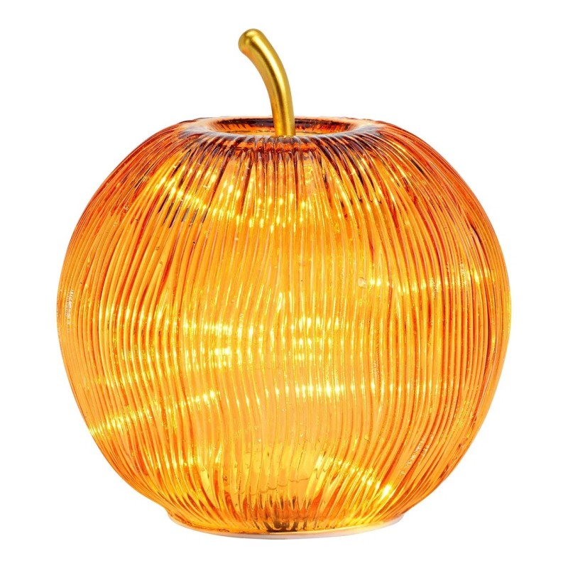 Lampe Pomme lumineuse 15 Led Orange 16x17x16cm