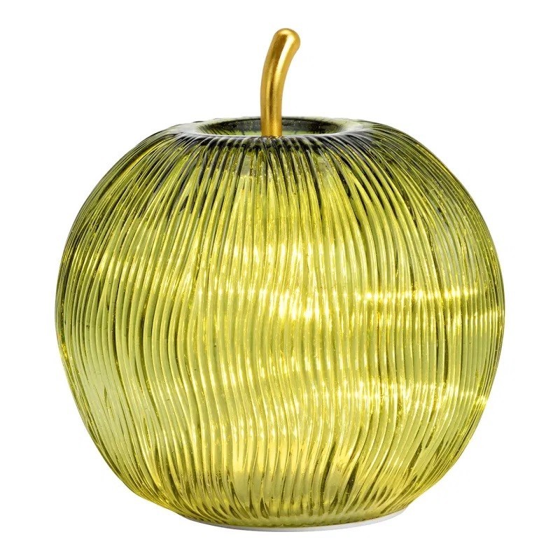 Lampe Pomme lumineuse 15 Led Vert 16x17x16cm