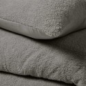 Housse couette + 2 taies 220 x 240 cm Bouclette anthracite