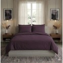 Housse de couette + 2 taies 220 x 240 cm Uni Passion violet