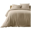Housse de couette + 2 taies en gaze de coton 220 x 240 cm Tendance sable