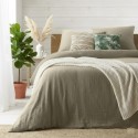 Housse de couette + 2 taies en gaze de coton 220 x 240 cm Tendance sable