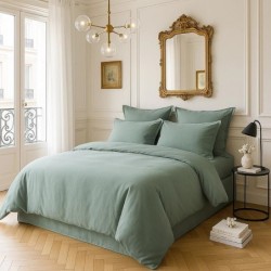 Housse de couette en satin de coton 220 x 240 cm Uni céladon