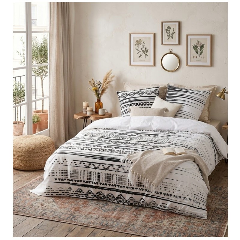 Parure de lit 240 x 220 cm Ambiance ethnique
