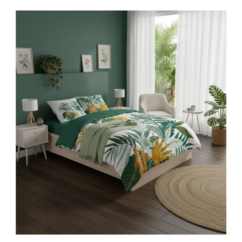 Parure de lit ambiance Floride 240 x 220 cm