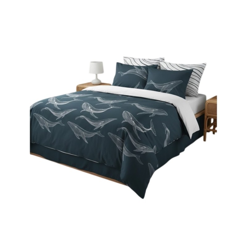 Parure de lit Baleines 240 x 220 cm