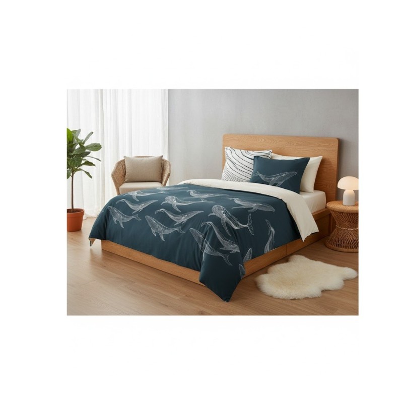 Parure de lit Baleines 240 x 220 cm