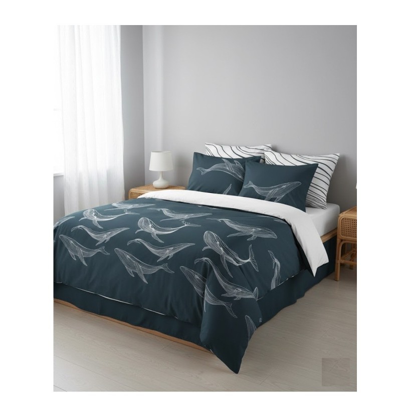 Parure de lit Baleines 240 x 220 cm