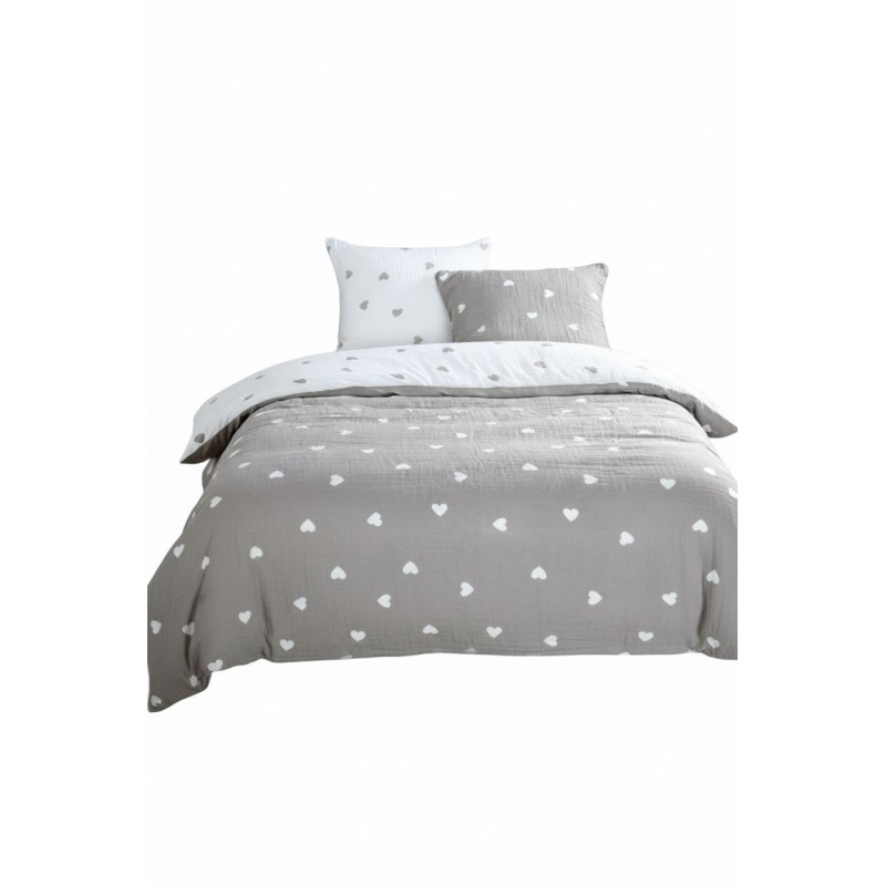 Parure de lit Charme en gaze de coton 220 x 240 cm
