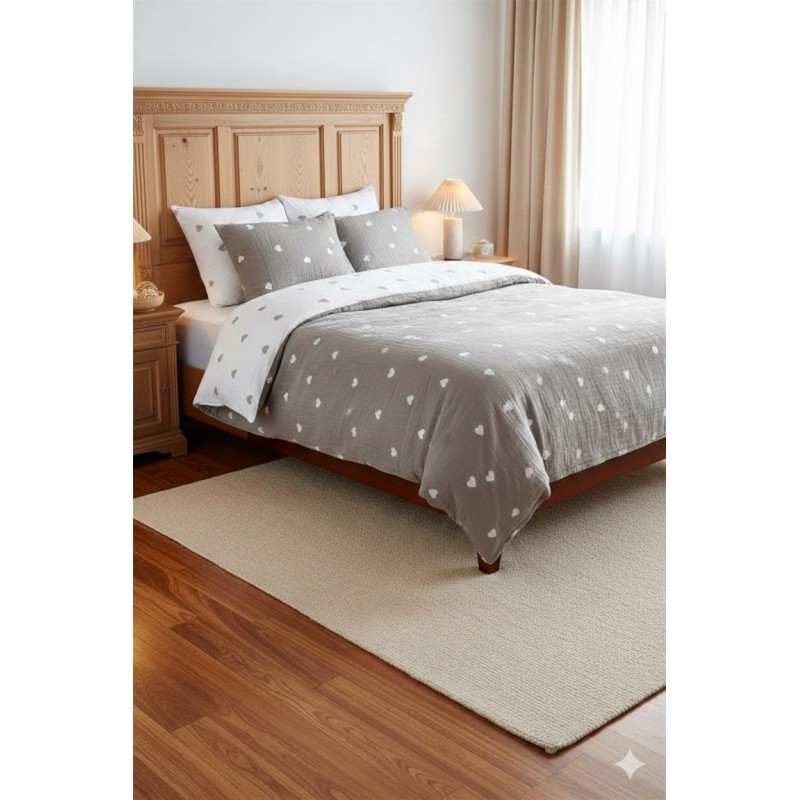 Parure de lit Charme en gaze de coton 220 x 240 cm